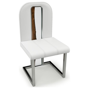 Atrani Dining Chair, White Top and Chrome Base, 1 Piece