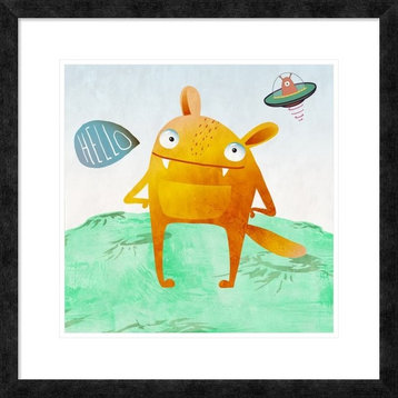 "Alien Friend Number 4" Framed Digital Print by Skip Teller, 26"x26"