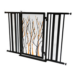 Fusion Gates - Fusion Gate with Willow Branch Design, Black, 36"-52" - Dog Gates
