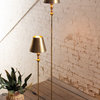 Sleek Slim Antique Gold Metal Floor Lamp Modern 61.5" Tall Standing Light