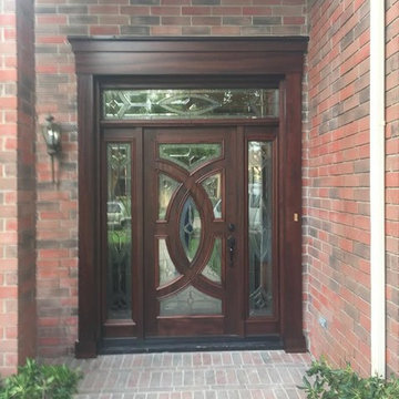 Wood Doors with Decorative Glass