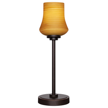 Luna 1-Light Table Lamp, Dark Granite/Zilo Cayenne Linen