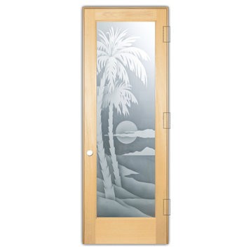 Pantry Door - Palm Sunset - Maple - 24" x 96" - Knob on Left - Push Open
