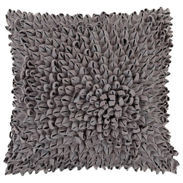 Dahlia by Surya Pillow Cover, Charcoal, 18' x 18'