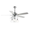 52“ Modern Crystal Chandelier Ceiling Fan With Lights and Remote, 5-Blades