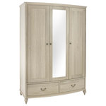 Bentley Designs - Bordeaux Triple Wardrobe, Chalked Oak - Bordeaux Triple Wardrobe vaunts a certain elegance and refinement that brings a sense of subtle sophistication to any home. The range features a wide choice of cabinets featuring gently bowed fronts, soft curved frames and delicate turned legs. The range boasts Blum soft-closing drawers for that extra refinement and pull out shelves for a superior customer experience