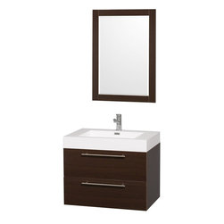 30" Espresso Wall Mounted Bathroom Vanity Set - Bathroom Vanities And Sink Consoles