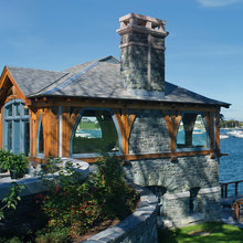 grey stone outside of house