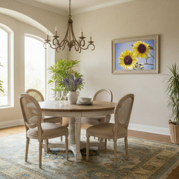Aged Sunflowers Against Sky French Country Style Wall Art