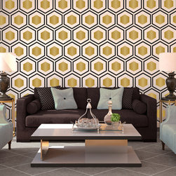 Art Deco Hexagon Pattern Wall Decal - Wall Decals