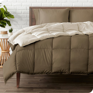 Bare Home Reversible Down Alternative Comforter, Taupe / Sand, King/Cal King