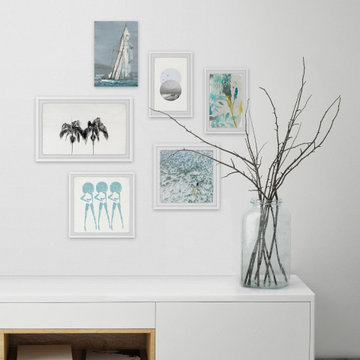 Hints of Blue and Black Hexaptych