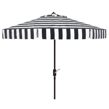 Safavieh Elsa Fashion Line 11' Round Umbrella, Black/White