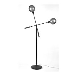 Multi-purpose dual arm LED lamp with individually switched and dimmable LED bulb - Floor Lamps