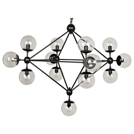 Noir Pluto Black Metal Small Chandelier *Quick Ship*