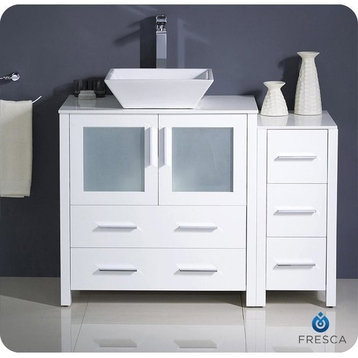 Fresca Torino 42" White Modern Bathroom Cabinet With Sink