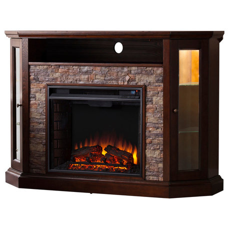 Mikael Corner Convertible Electric Media Fireplace