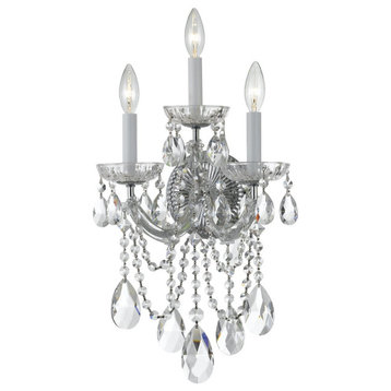 Maria Theresa 3 Light Spectra Crystal Chrome Sconce
