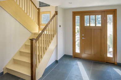 Entryway - coastal entryway idea in Providence