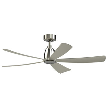 Kute5 52" Indoor/Outdoor Ceiling Fan With Brushed Nickel Blades