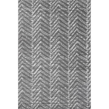 nuLOOM Geometric Rosanne Striped Area Rug, Dark Gray 8'x10'