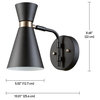 Belmont 1-Light Black and Gold Wall Sconce