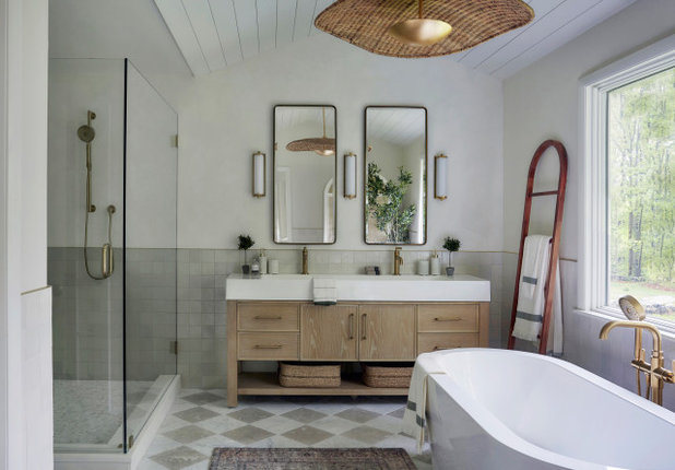 Transitional Bathroom by Curated Nest
