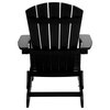 Flash Furniture Charlestown All-Weather Resin Folding Adirondack Chair in Black
