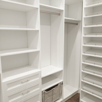 Master Bedroom Closet with a make up station, in Sugar Loaf, NY