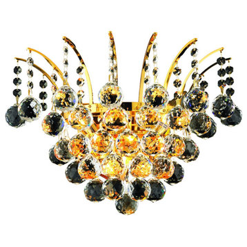 Victoria 3 Light Wall Sconce in Gold with Clear Royal Cut Crystal