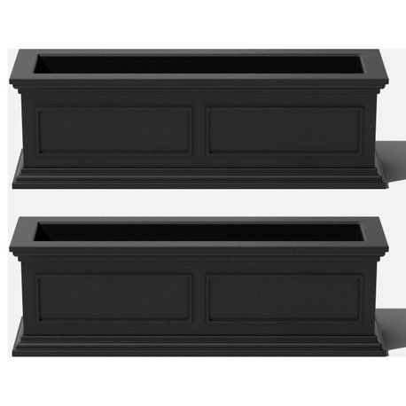 Brixton Planter Box, 36", Black, 2 Pack