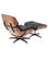 Plywood Lounge Chair and Ottoman - 100% Top Grain Italian Leather, Walnut/Black