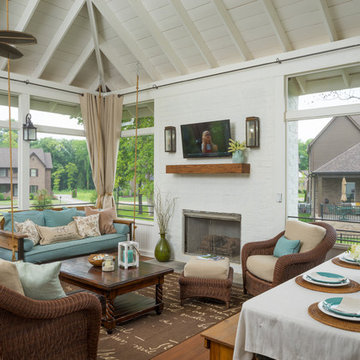 Screened Porch with multiple Ceiling Fans