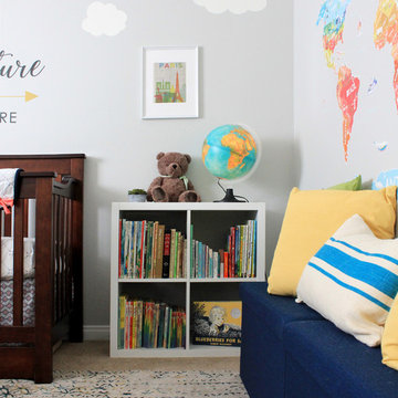"Up" Travel Themed Gender Neutral Nursery