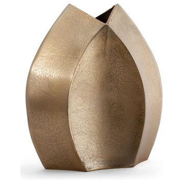 Aniya Decorative Metal Table Vase, Large Gold