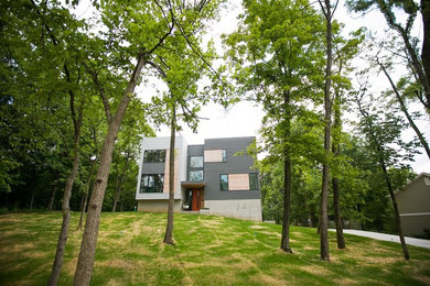 Contemporary exterior home idea in Oklahoma City