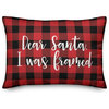 Dear Santa, I Was Framed, Buffalo Check Plaid 14x20 Lumbar Pillow