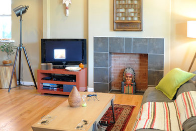 Living room photo in Denver