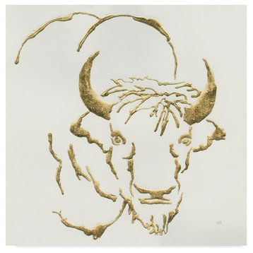 Chris Paschke 'Gilded Bison' Canvas Art, 14"x14"