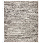 Jaipur Living - Jaipur Living Ramsay Hand-Knotted Striped Dark Gray/ Ivory Area Rug 12'X15' - The captivating Reign collection introduces detail-rich design and inviting high-low pile to contemporary and traditional homes alike. Hand knotted by skilled artisans, the Ramsay wool rug creates depth and dimension with a cozy deep brown, gray, and ivory palette. Subtle ridges created by the organic linear pattern offer soft, tempting texture to this modern rug.