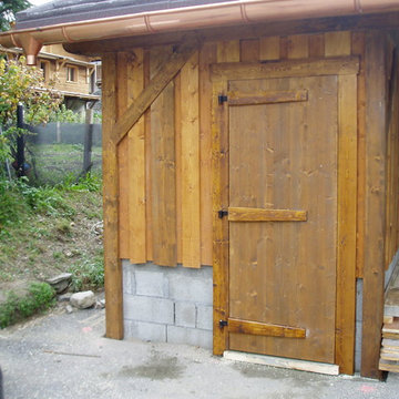 Car port avec cabane de jardin