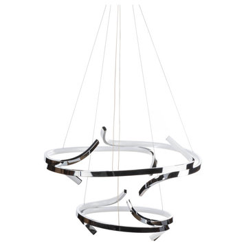 Beijing Chandelier adjustable Round, Integrated LED, Dimmable, Chrome