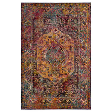 Safavieh Crystal Collection CRS514 Rug, Teal/Rose, 4' X 6'