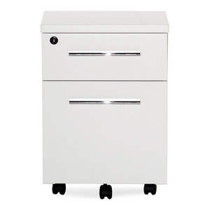 Stockpile 2 Drawer Modern Mobile File Cabinet White Green Commercial Grade Mobile File Cabinets