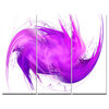 Abstract Purple Fractal Pattern, Abstract Wall Art Canvas, 36x28, 3 Panels