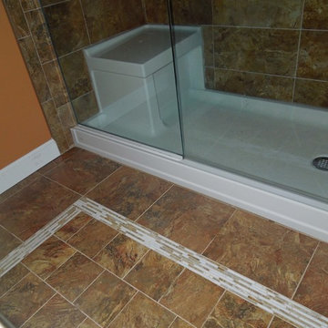 Shower with integrated seat