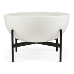 Case Study Bowl Planter with Metal Stand - Indoor Pots And Planters