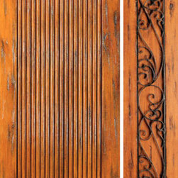 Exterior Prehung Door With One Sidelite, Knotty Alder Tambour - Front Doors