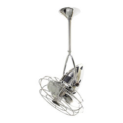Jarold Direcional Chrome Single Ceiling Fan with Metal Blades - Ceiling Fans