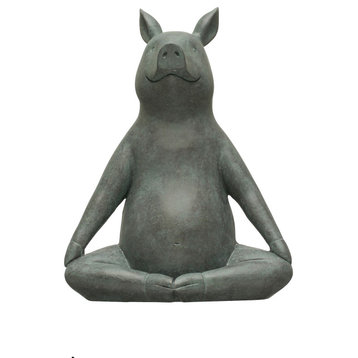 Decorative Yoga Pig, Grey